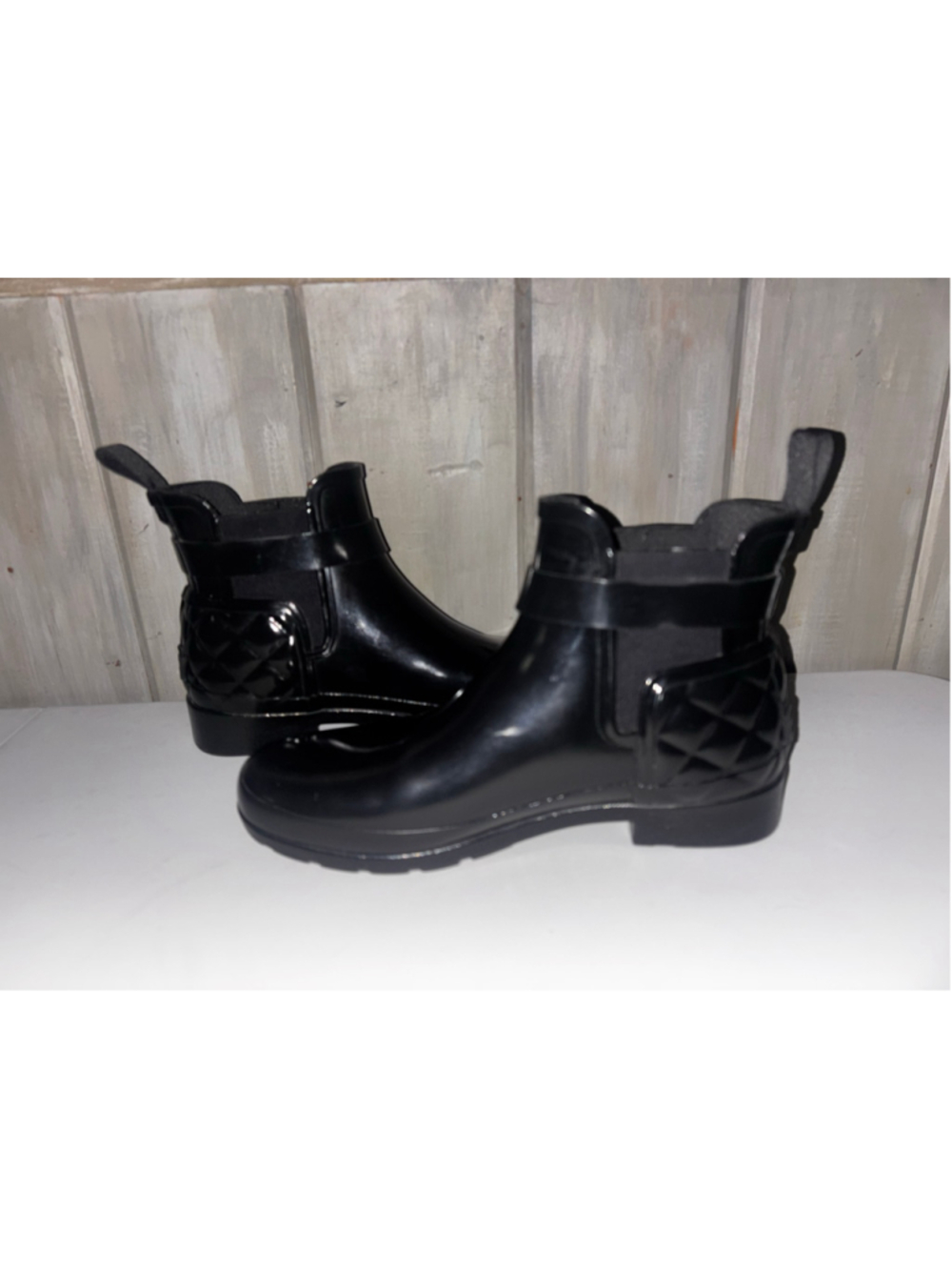 Hunter Quilted Chelsea Lightweight Gloss Rain Boots Women’s size 7 - Picture 3 of 11